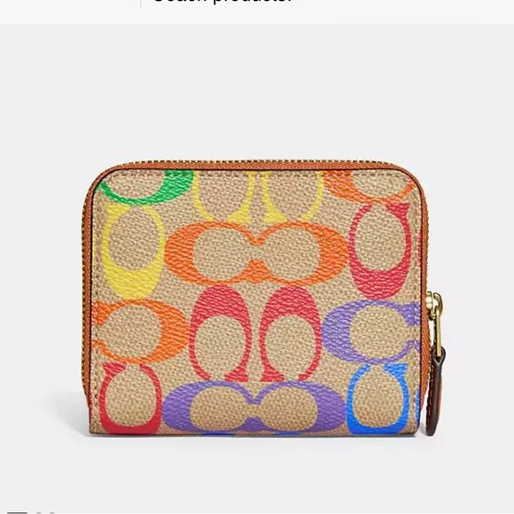 Coach Handbags - Coach Billfold Wallet In Rainbow Signature Canvas
Brass/Tan Natural Multi